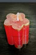 Pillar Orange Flower Candle ₹ 175