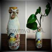 Decoupage Bottle Sun Birds ₹ 500