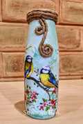 Decoupage Bottle with 2 Sun Birds ₹ 500